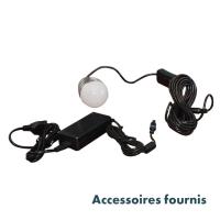 Station d'énergie autonome portative avec batterie Lithium 288 Wh, à recharge secteur ou solaire (non inclus), sorties 5V USB, 12V, 220V