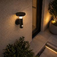 Applique murale solaire Antonia noir 200 lumens avec détecteur de mouvement     