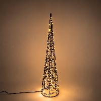 Sapin de noel solaire cone lumineux 60cm blanc chaud                            