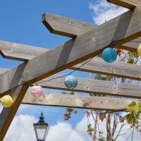 Guirlande solaire 10 lanternes chinoises couleur                                