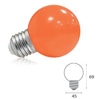 Ampoule led ronde E27 1W couleur orange
