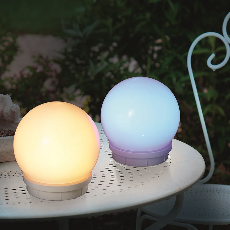 Viitech Boule lumineuse solaire en verre, 1 pièce IP65 étanche en