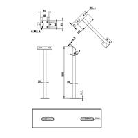 Bras déport et support métal gris 30cm                                          