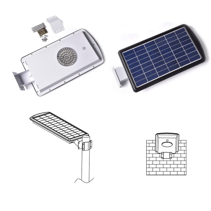 Eclairage solaire exterieur intelligent module solaire 12W intégré, led  blanc froid - Solaire P