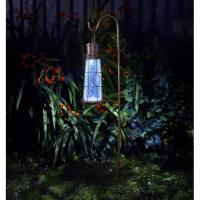 Lanterne solaire suspendue métal et verre craquelé Lighthouse