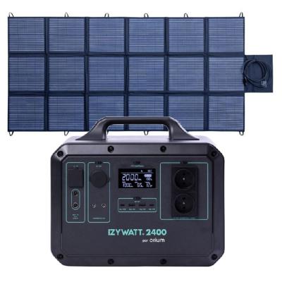 Kit complet autonome avec batterie Lithium 1500 W et panneau solaire pliant 400W