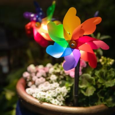 Moulin à vent lumineux solaire à planter lot de 2                               