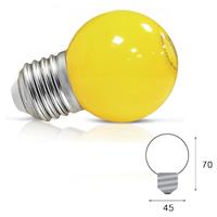 Ampoule led ronde E27 1W couleur jaune                                          