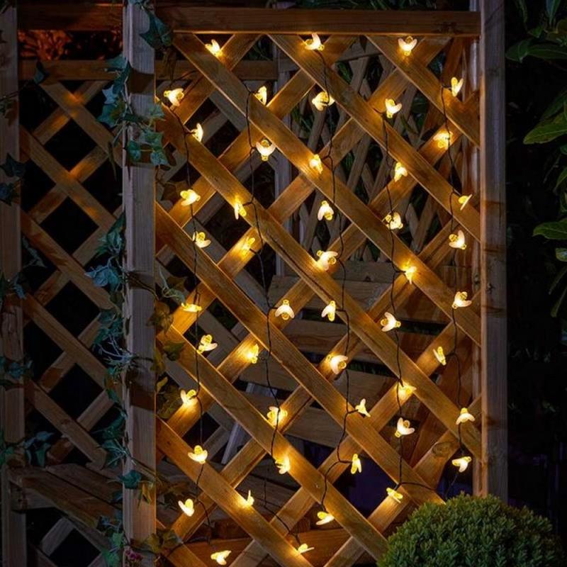 Generic - Guirlande lumineuse solaire pour abeilles d'extérieur 31 pieds 50  LED avec 8 modes d'éclairage, lumières solaires étanches pour patio,  jardin, pelouse, mariage, fête de Noël (blanc chaud) - Guirlandes  lumineuses 