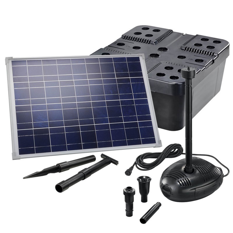 Kit pompe solaire bassin avec filtre gros débit Premium 5000L-150W