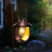 Lanterne solaire Mondello suspendue sur pied métal
