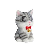 Chat solaire aux yeux interactifs 13,5cm                                        