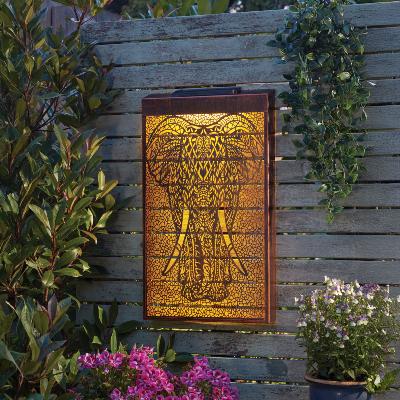 Panneau mural décoratif solaire éléphant 50 x 32cm                              