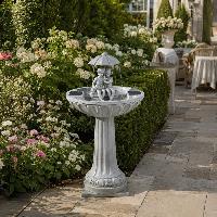 Fontaine solaire bain d'oiseau Parapluie hauteur 82cm                           