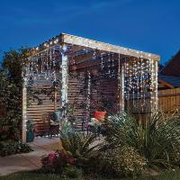 Guirlande lumineuse 400 leds blanc froid - solaire et secteur                   