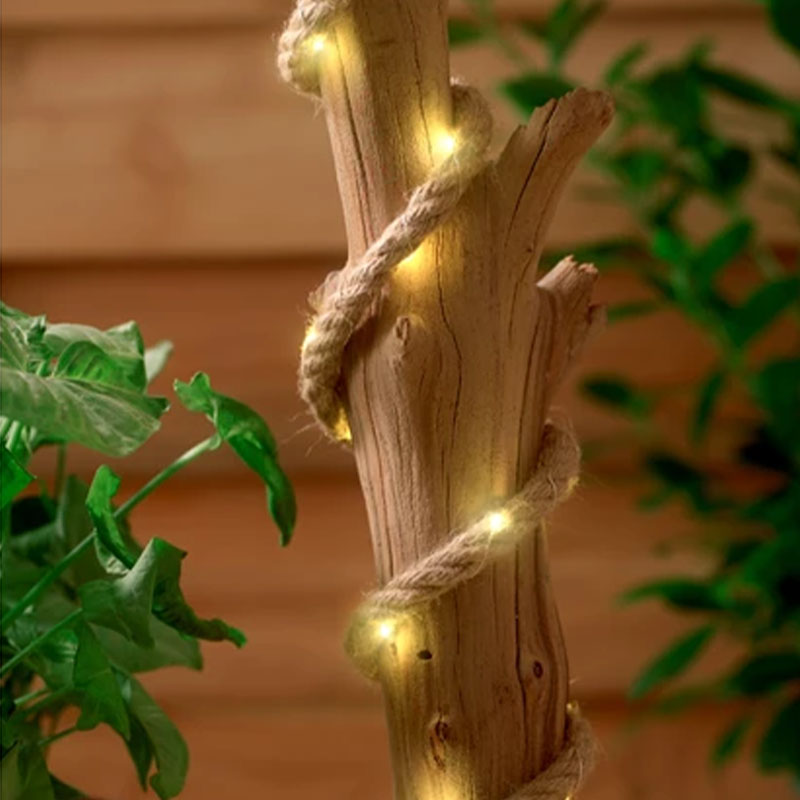 Guirlande solaire Corde 100 leds blanc chaud                                    