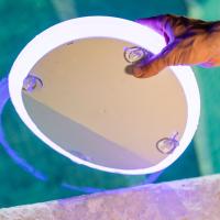 Disque piscine lumineux RGB solaire ou rechargeable Papaya 30 cm                