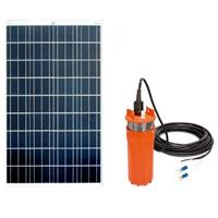 Kit solaire 110W avec pompe immergée 18V DC pour puits, forage, réserve d'eau, 360 l/h, 30m maxi.