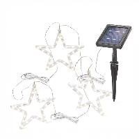 Lot de 3 etoiles solaires 19cm blanc chaud                                      