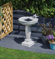 Fontaine solaire bain d'oiseau Couple d'oiseaux hauteur 62cm                    
