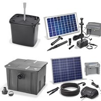 Pompe Fontaine Solaire Aqua-Vital 9-UV-C Avec Filtre Et Batterie - Bassin Jardin
