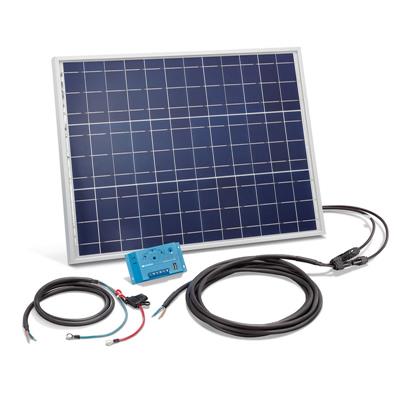 Kit solaire 50W avec câbles et régulateur de charge