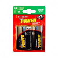 Pile alcaline 1,5V LR20, Pack de 2