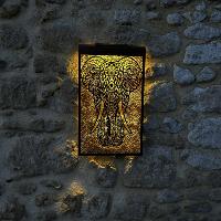 Panneau mural décoratif solaire éléphant 50 x 32cm                              