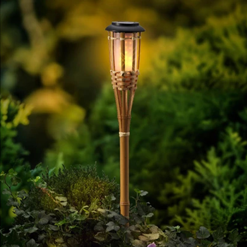 Balise solaire bambou effet flamme                                              