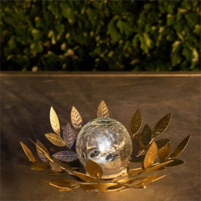 Rameau de noyer avec globe en verre craquelée solaire                           