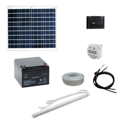 Kit éclairage solaire programmable type Abri bus 50W