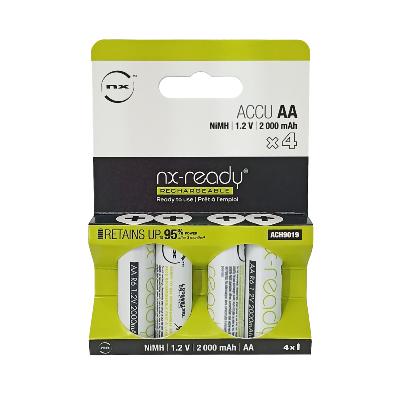 Pack 4 x batterie rechargeable 1,2 V NiMh  AA 2000 mAh                          