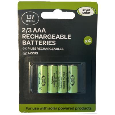 Pack 4 batteries rechargeables, 1,2V Ni-MH 2/3 AAA 300mAh                       