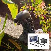 Kit fontaine dauphin avec pompe solaire directe 600L - 10W                      