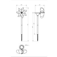 Moulin à vent lumineux solaire à planter lot de 2                               