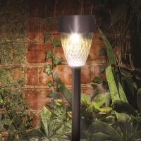 Balise solaire Cygnus gris anthracite et verre allumage blanc chaud