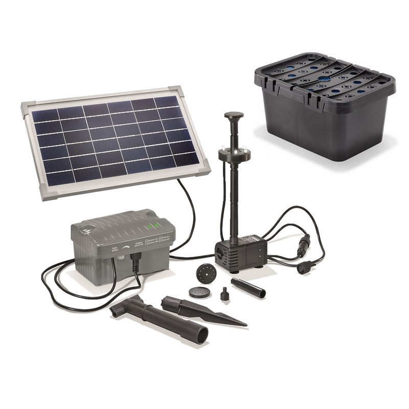 Kit pompe solaire bassin avec filtre et batterie