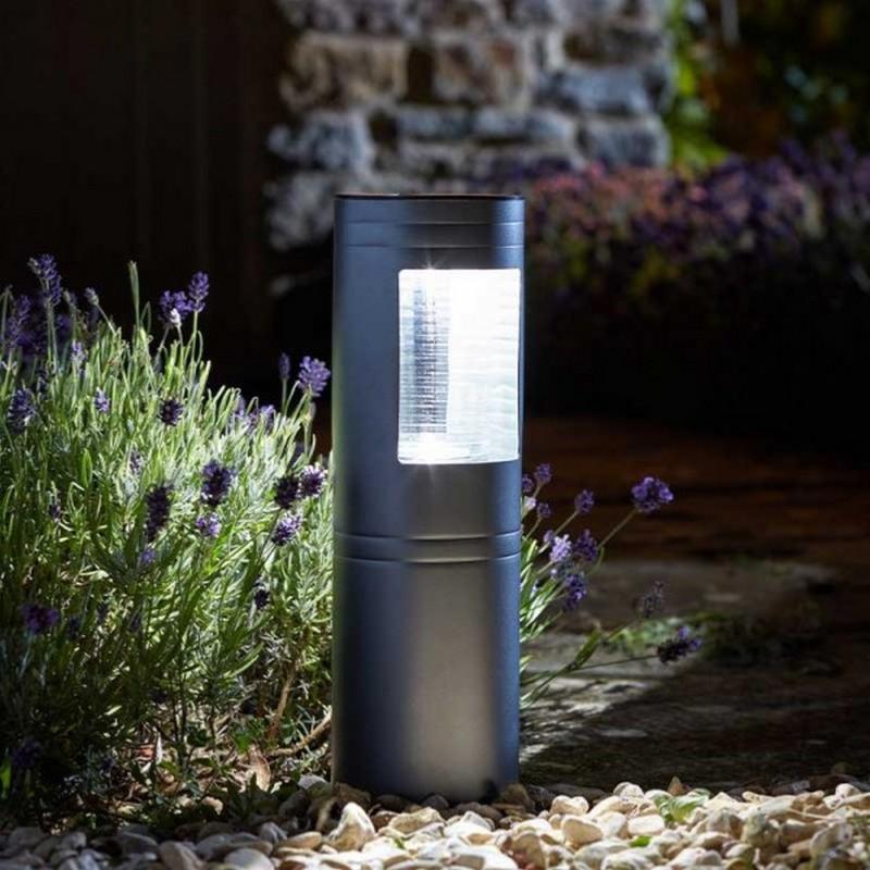 Spot solaire Scoop avec Leds, en acier, borne à planter, Nortène, pas cher